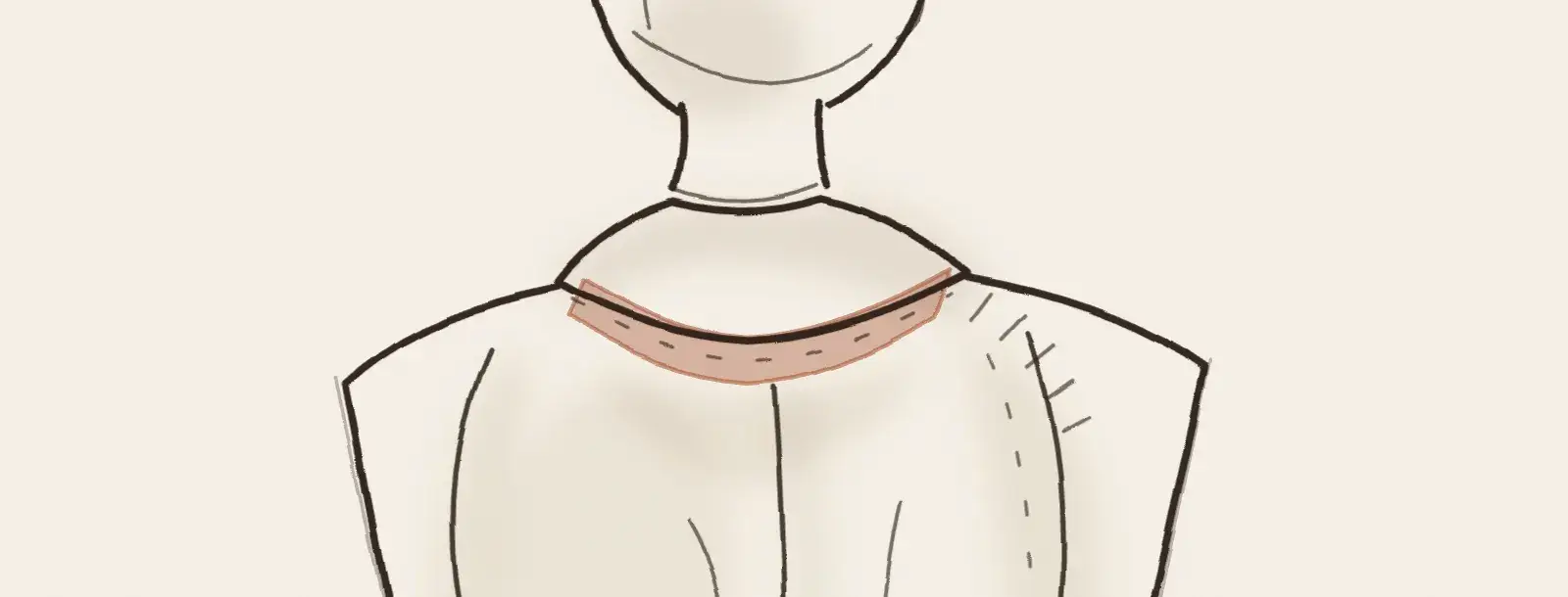 Dos d'homme en veste, épaules larges et taille resserrée