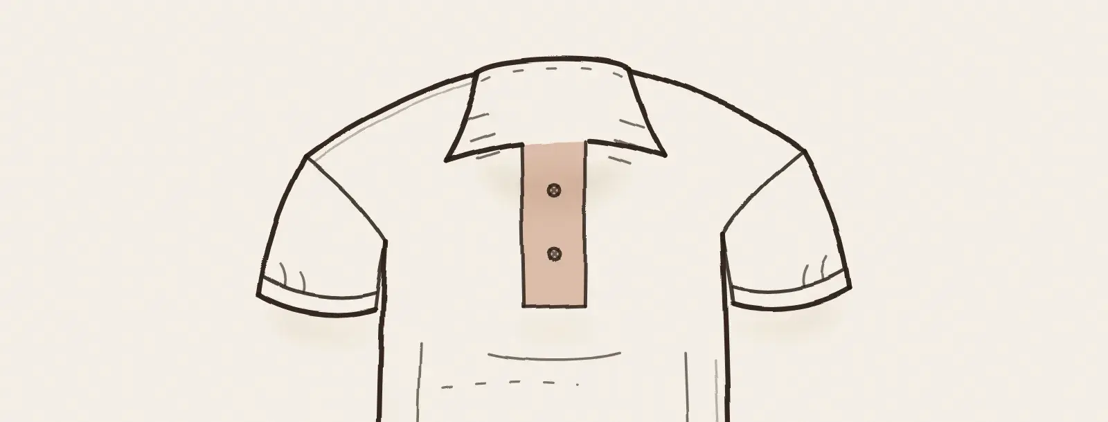 Polo à patte de boutonnage posé à plat