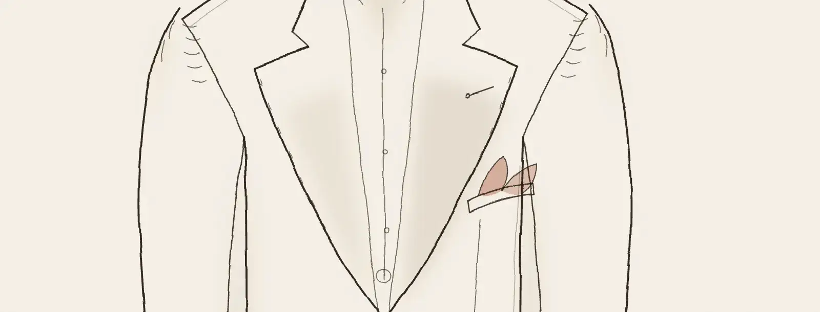 Veste napolitaine de face, fronces d'épaule et poche barchetta